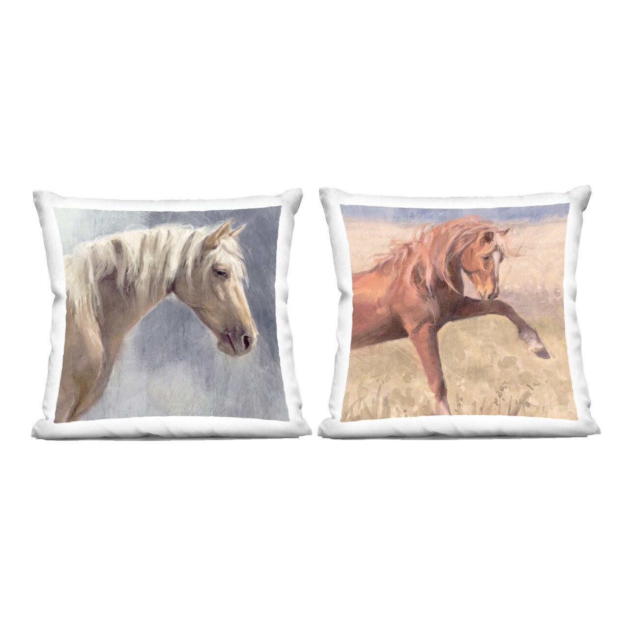 Stupell Industries Rustic Stallions Portraits 2pc Decorative Printed Throw Pillow Set Design by Nina Blue, 18 x 7 x 18